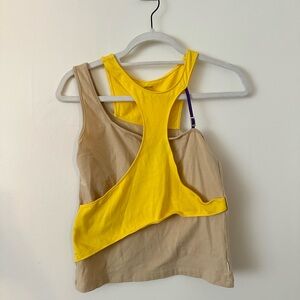 Yellow Tan and Purple Asymetrical Top